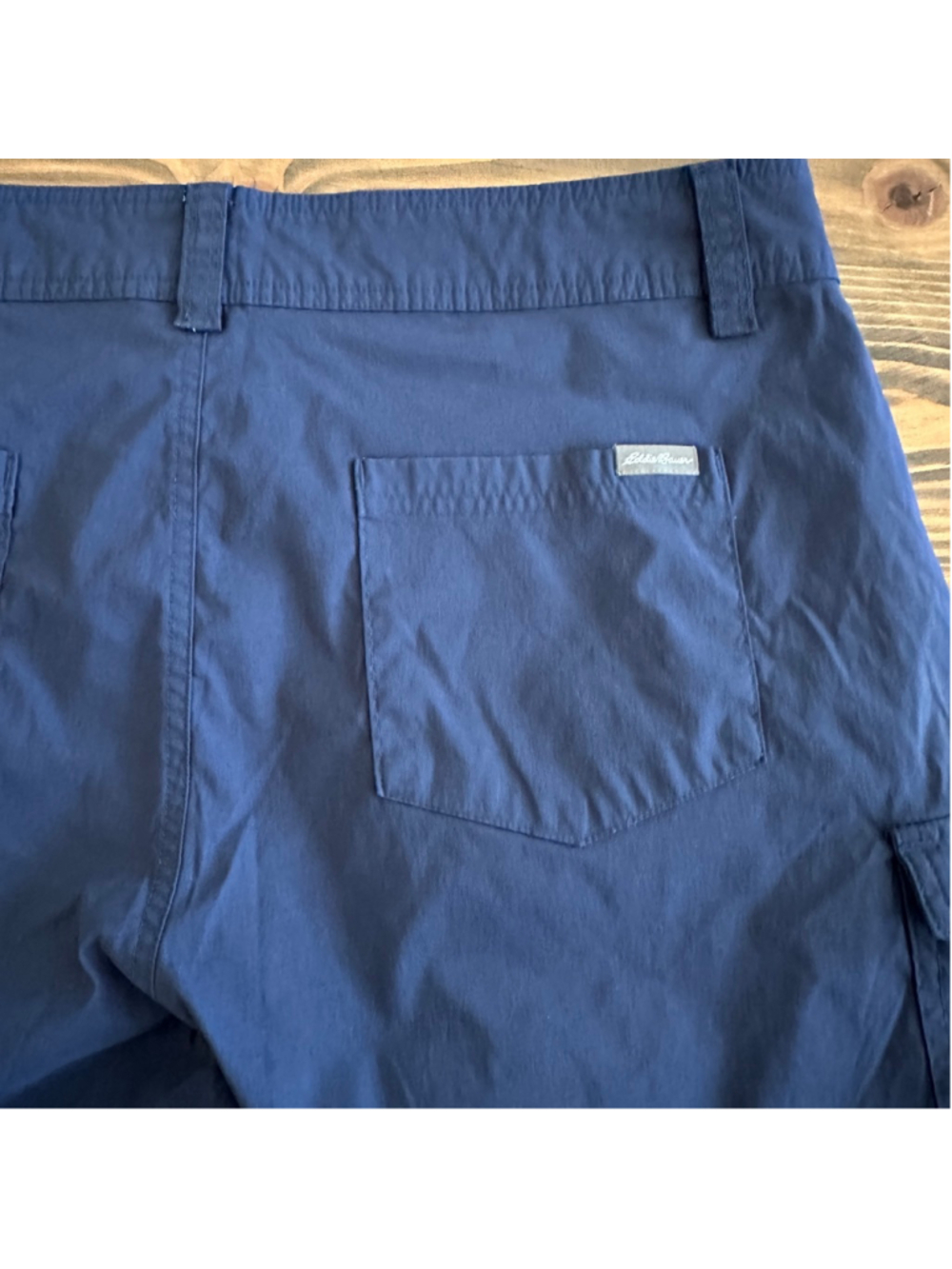 Eddie Bauer Cargo Shorts Womens 16 Blue Hiking Outdoor Stretch - Picture 4 of 7